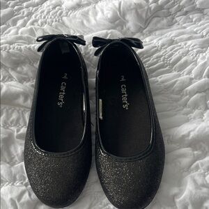 Carter's Sparkly Black Flats with Bow